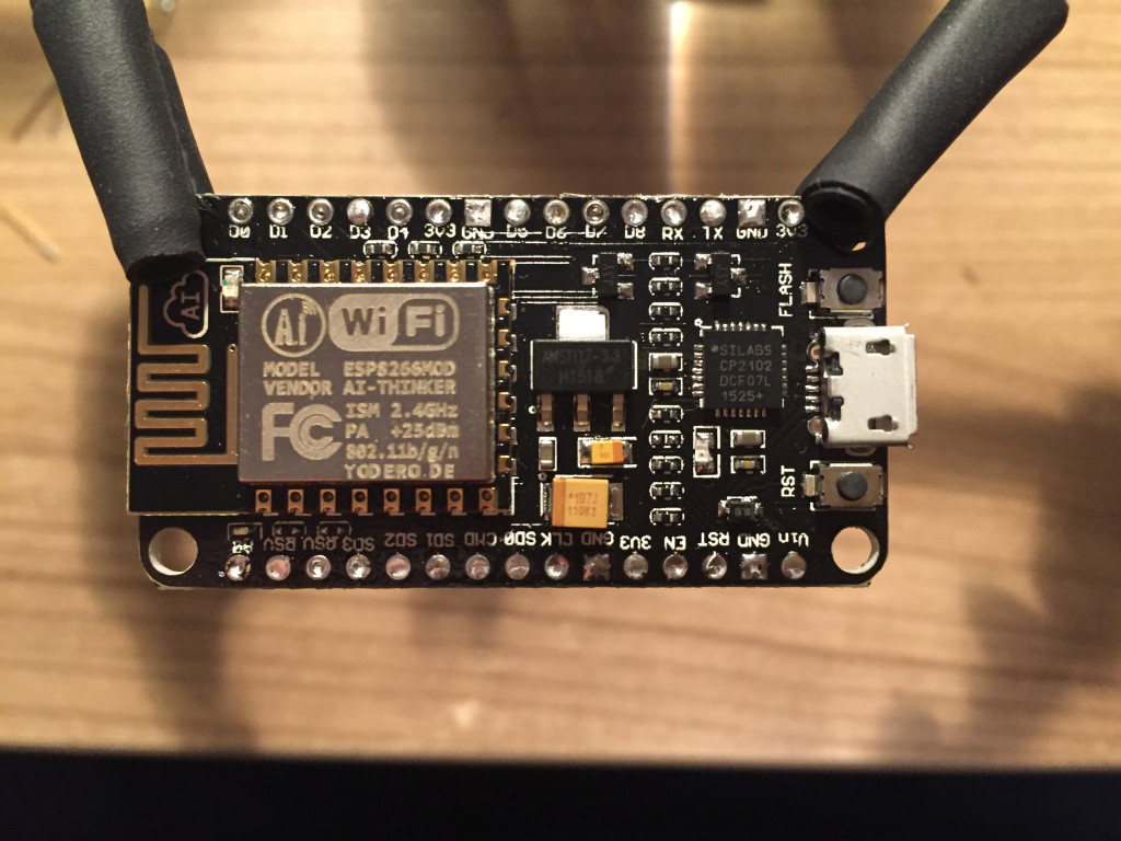 ESP8266 stripped pins closeup